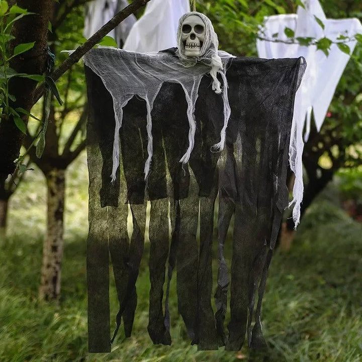Hanging Ghost Decoration with Skull