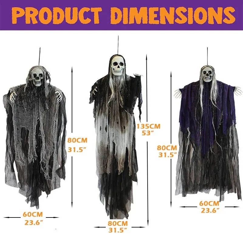 Hanging Grim Reaper Decorations Set of Three