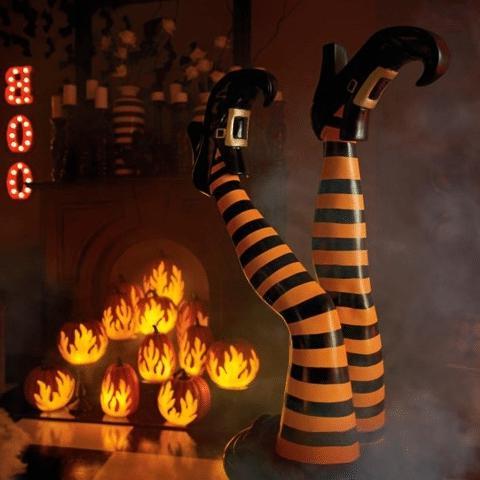 Witch Leg Yard Stakes Halloween Decoration, Set of 2