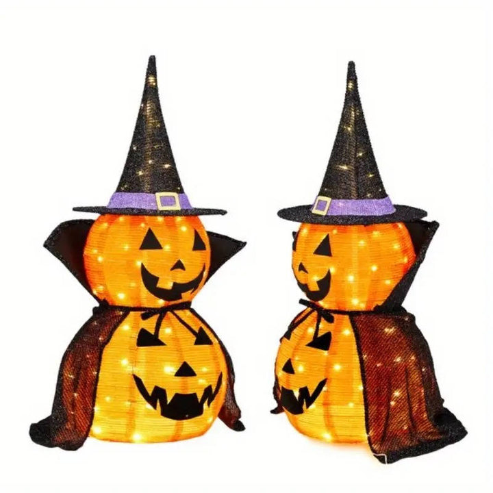 Set of 2 Lighted Pumpkin Decorations 3ft