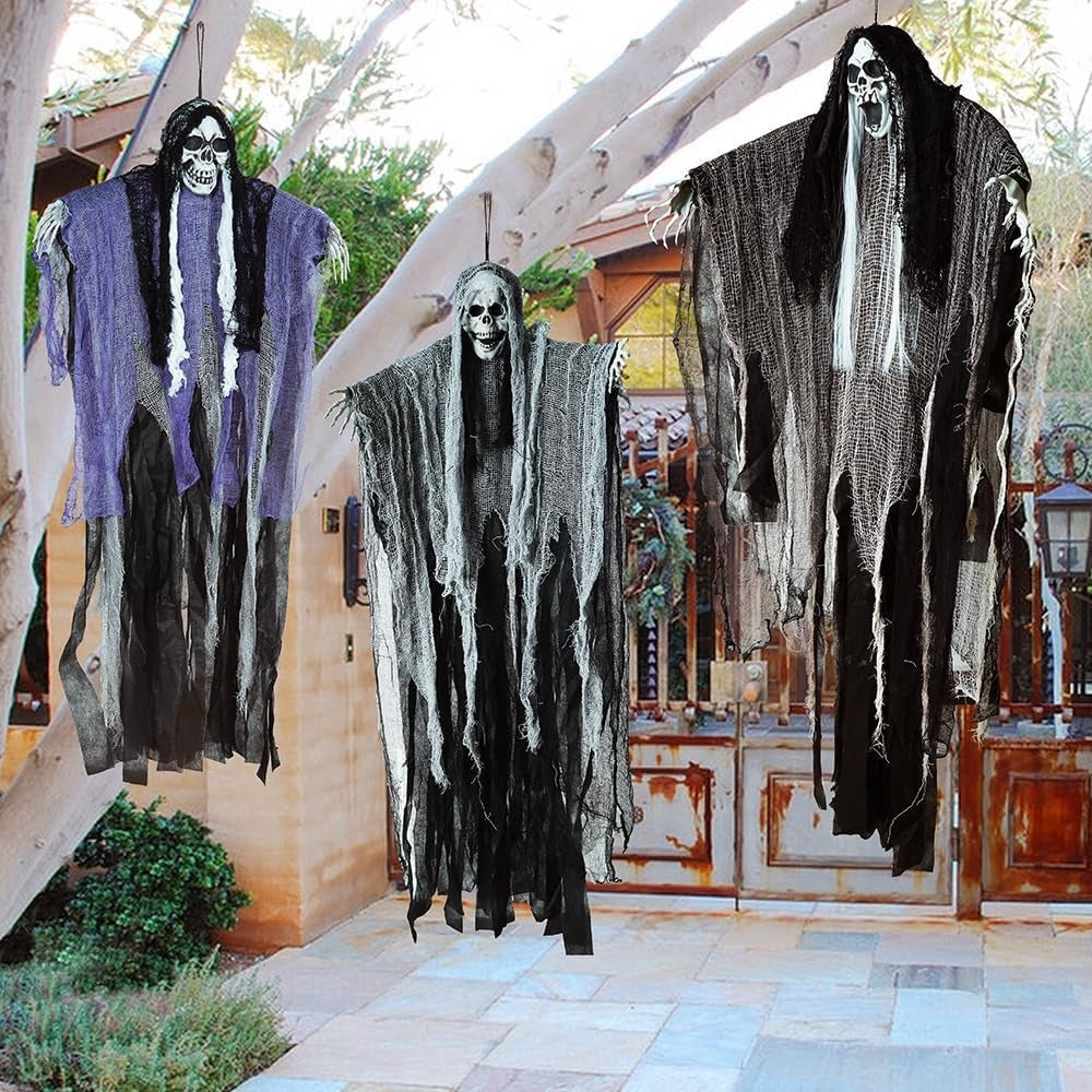 Hanging Grim Reaper Decorations Set of Three