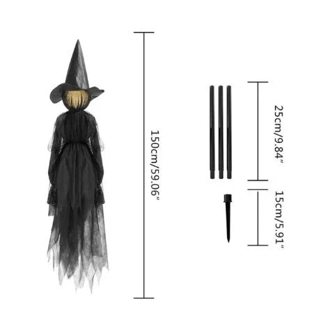 Lighted Witch Stake Outdoor Decoration