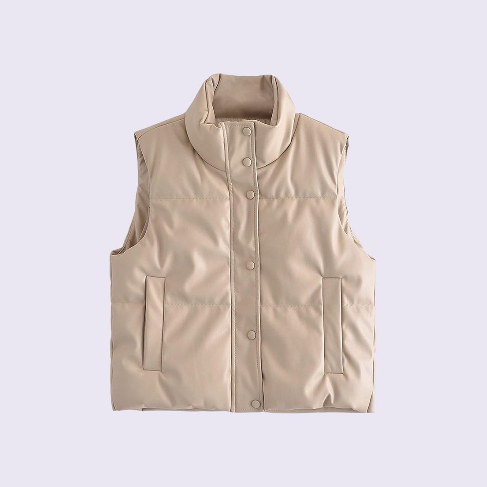 Verona Faux Leather Puffer Vest