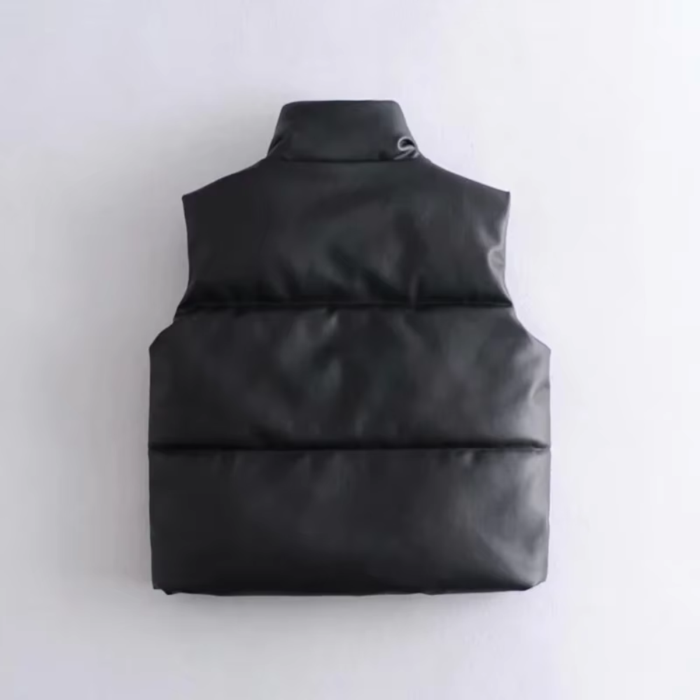 Verona Faux Leather Puffer Vest