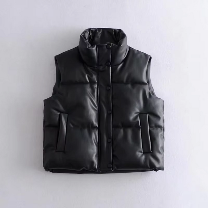 Verona Faux Leather Puffer Vest