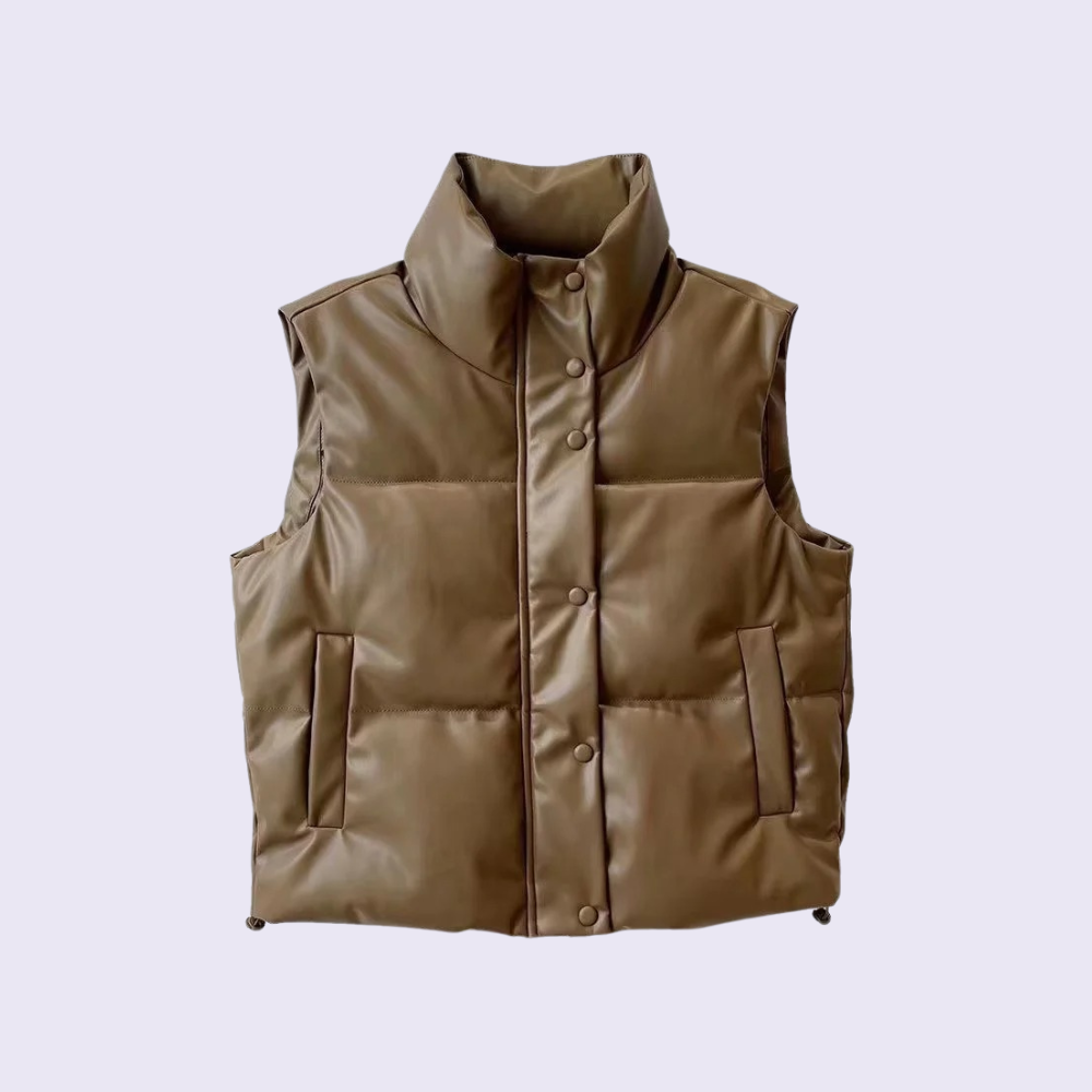 Verona Faux Leather Puffer Vest