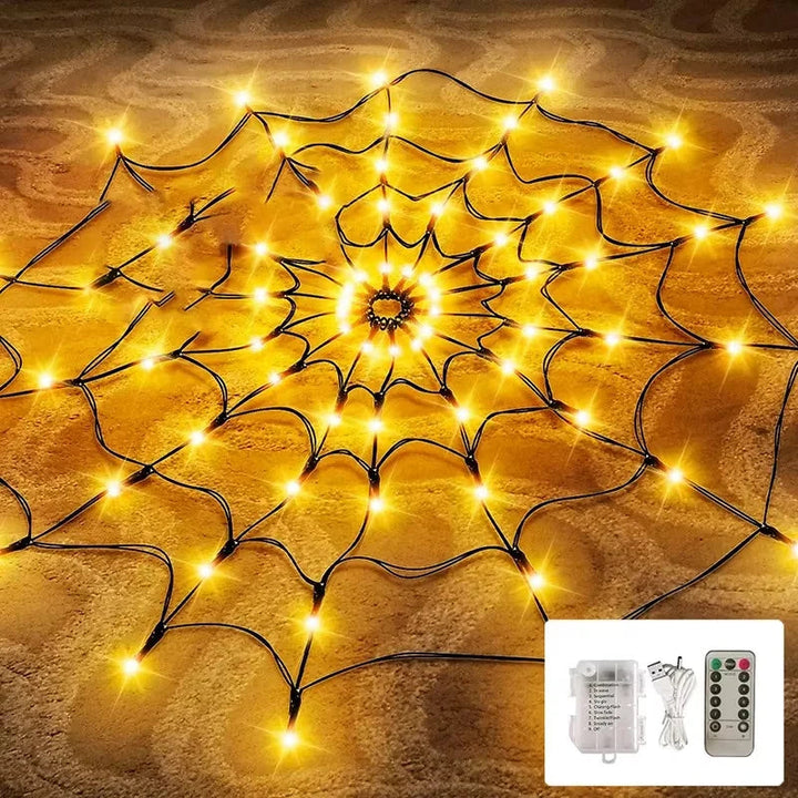 Spider Web Decoration with LED Lights - Halloween Decoration