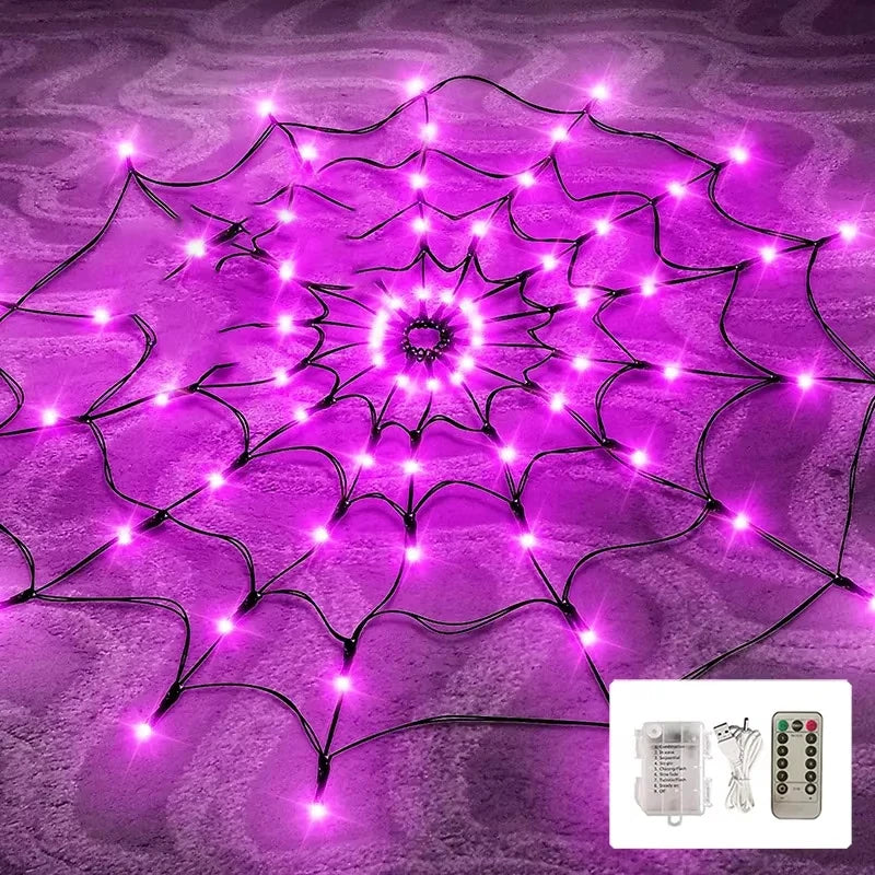 Spider Web Decoration with LED Lights - Halloween Decoration