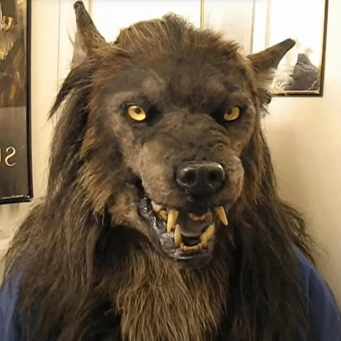Realistic Wolf Mask Costume Headpiece