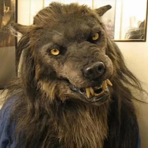 Realistic Wolf Mask Costume Headpiece