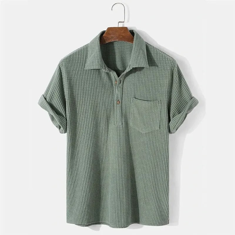 Montclair Waffle-Knit Cotton Polo Shirt