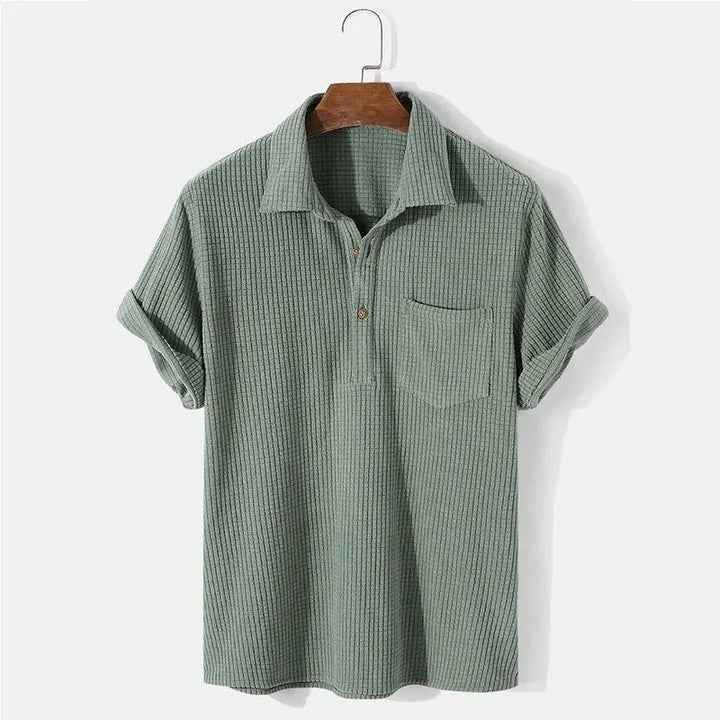 Montclair Waffle-Knit Cotton Polo Shirt